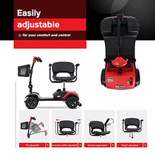 Load image into Gallery viewer, 4 Wheel Mobility Scooter (FBA), Electric Wheelchair Device, Compact Heavy Duty Mobile with Basket for Gravida, Foldable in Boot Trunk for Traveling with Seniors (Red)
