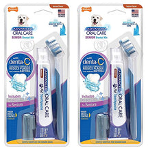 Load image into Gallery viewer, Nylabone 2 Pack of Advanced Oral Care Senior Dental Kits, Toothbrush Toothpaste and Finger Brush Kit for Older Pets
