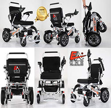 Load image into Gallery viewer, 5 Colors ONE Click Automatic Folding Lightweight Best Exclusive Motorized Electric Wheelchair Scooter, Airplane Travel Safe, Heavy-Duty Power Electric Wheelchair (21.5&#39;&#39; seat Width) (Silver)
