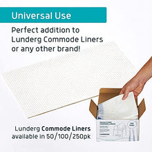 Load image into Gallery viewer, Lunderg Super Absorbent Commode Pads - Medical Grade Value Pack 250 Count - for Bedside Commode Liners Disposable, Adult Commode Chair, Portable Toilet Bags or Camping - Make Life so Much Easier
