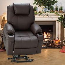 Load image into Gallery viewer, Esright Electric Power Lift Chair Recliner Sofa for Elderly with Vibration Massage and Lumbar Heat, 3 Positions, 2 Side Pockets and Cup Holders, USB Ports, Easy-to-Reach Side Button
