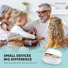 Load image into Gallery viewer, [New] Vivtone Rechargeable Hearing Amplifier to Aid Hearing for Adults &amp; Seniors, Easy Operation, with Portable Charging Case for 80 Hours Backup Power, Beige, Pair, AU02
