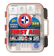 Load image into Gallery viewer, First Aid Kit Hard Red Case 326 Pieces Exceeds OSHA and ANSI Guidelines 100 People - Office, Home, Car, School, Emergency, Survival, Camping, Hunting and Sports
