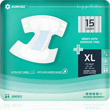 Load image into Gallery viewer, SUNKISS TrustPlus Adult Diapers with Maximum Absorbency, Disposable Incontinence Briefs with Tabs for Men and Women, Maximum Overnight Absorbency, Leak Protection, XLarge, 15 Count
