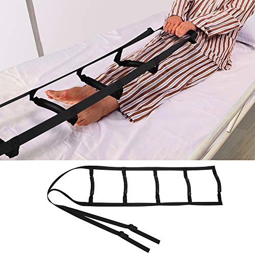 FunCee Bed Ladder Assist Strap with 5 Hand Grips, Pull Up&Sit Up Handle Rope Ladder, Caddie Helper for Elderly, Senior, Injury Recovery, Patient, Pregnant, Handicapped with limited upper-body strength