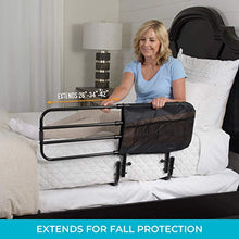 Load image into Gallery viewer, Stander EZ Adjust Bed Rail, Adjustable Senior Bed Rail and Bed Assist Grab Bar for Elderly Adults with Organizer Pouch
