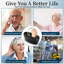 Load image into Gallery viewer, Hearing Aids for Seniors with Noise Cancelling, Rechargeable Hearing Aids for Adults Hearing Loss with Volume Control, Digital Hearing Amplifier Hearing Assist Devices with Charging Box (Beige)
