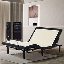 Load image into Gallery viewer, Adjustable Bed Frame Queen with Massage,Applied Sleep Adjustable Bed Base with Bluetooth APP,Dual USB Ports,Under Bed Light,Head and Foot Incline with Wireless Remote Control, Anti Snore
