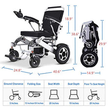 Load image into Gallery viewer, Ontrip Folding Electric Wheelchair - Super Ultra Lightweight Foldable Power Mobility Aid Motorized Wheel Chair for Travel, Home, Outdoor - More Stable Support 286lbs Heavy Duty Weight Only 65lbs
