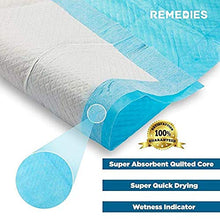 Load image into Gallery viewer, REMEDIES Underpads Disposable Super Absorbent Bed Protection, Large 30&quot; X 36&quot;, 85 Gram, 3g SAP (50 Count)
