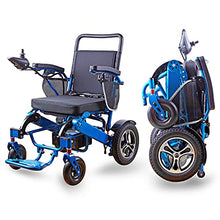 Load image into Gallery viewer, ActiWe Electric Wheelchairs for Adults –Portable Foldable Motorized Wheelchair w/ Remote Control – All Terrain Long Range (Up to 20 Miles w/ 20AH Battery) Super Power (600 W) Wheel Chair (Blue Frame)
