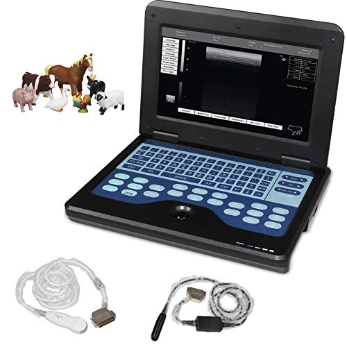 CONTEC 10.1 inch Ultrasound Scanner Veterinary Portable Farm Animals Pregnancy Tow Probes for Horse,Equine,Cattle,Dog,Cat