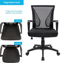 Load image into Gallery viewer, Furmax Office Mid Back Swivel Lumbar Support Desk, Computer Ergonomic Mesh Chair with Armrest (Black)
