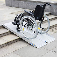 Load image into Gallery viewer, Ruedamann 5ft Aluminum Folding Threshold Ramp Wheelchair Ramps for Wheelchairs,Steps,Stairs,Curbs,Doorways,Non-Skid Surface Portable Wheelchair Ramp (MR607M-5)
