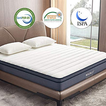 Load image into Gallery viewer, Molblly 12 inch King Mattress Individually Wrapped Coils Innerspring Mattress, Pocket Spring Hybrid Mattresses with CertiPUR-US Certified Foam King Size Mattress
