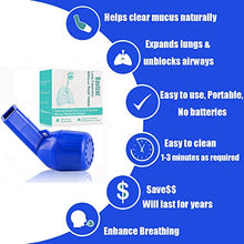 Load image into Gallery viewer, Lung Expansion Mucus Relief Device, Ravizat Hand Held Respiratory Breathing Exercise Device - OPEP Therapy, Drug-Free, Naturally Clear Mucus, Helps Open Airways
