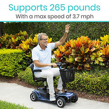 Load image into Gallery viewer, Vive 4 Wheel Mobility Scooter - Electric Powered Wheelchair Device - Compact Heavy Duty Mobile for Travel, Adults, Elderly - Long Range Power Extended Battery with Charger and Basket Included
